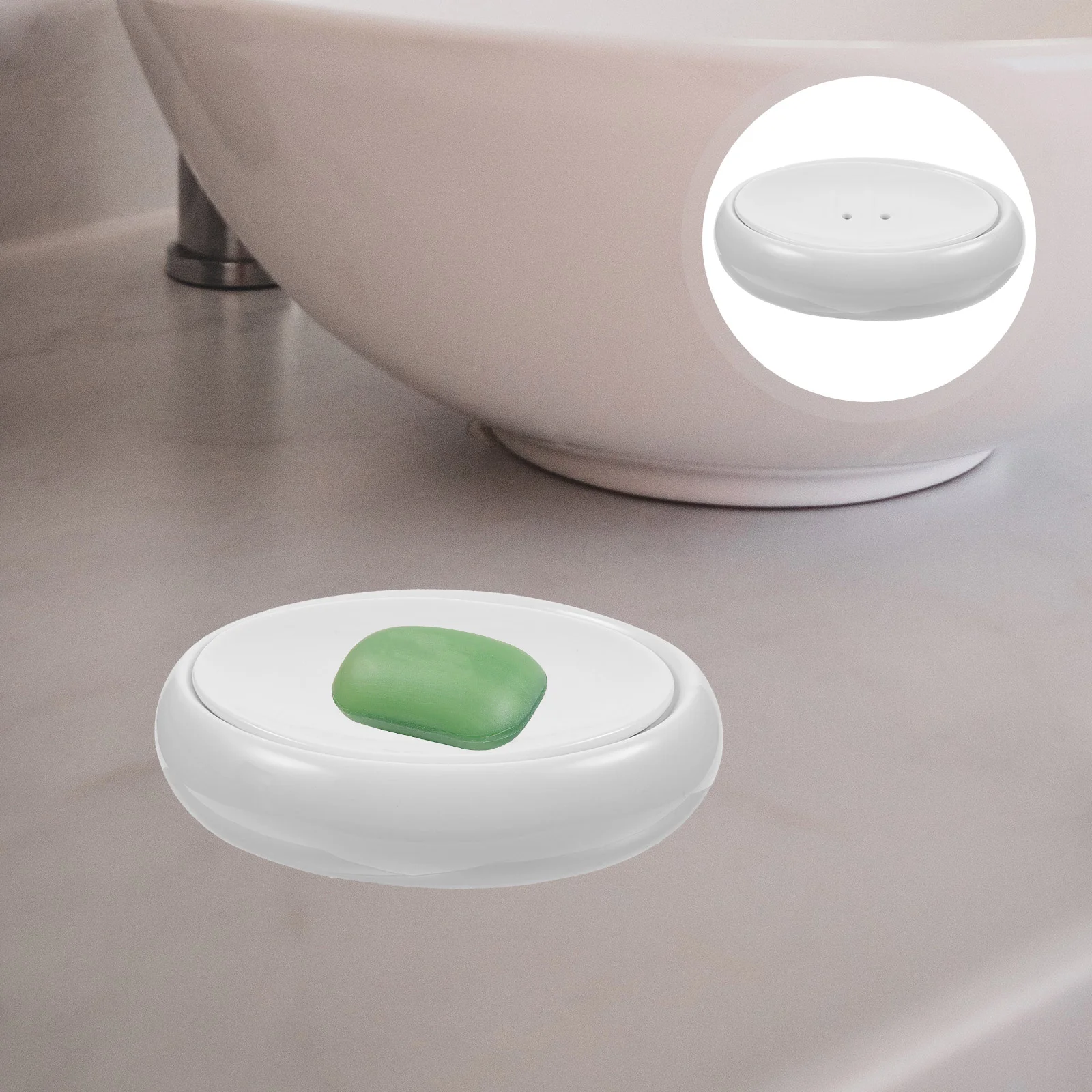 Creative Oval Double Layer Drainable Ceramic Soap Dish White Case Holder Container Home Supplies Shower Bathroom