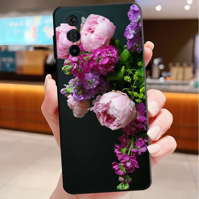 

Phone Case For Motorola Edge 50 40 Pro 60 50 40 30 Ultra Neo Fusion Moto G85 G72 G53 G54 G84 G13 G32 Peony Flower