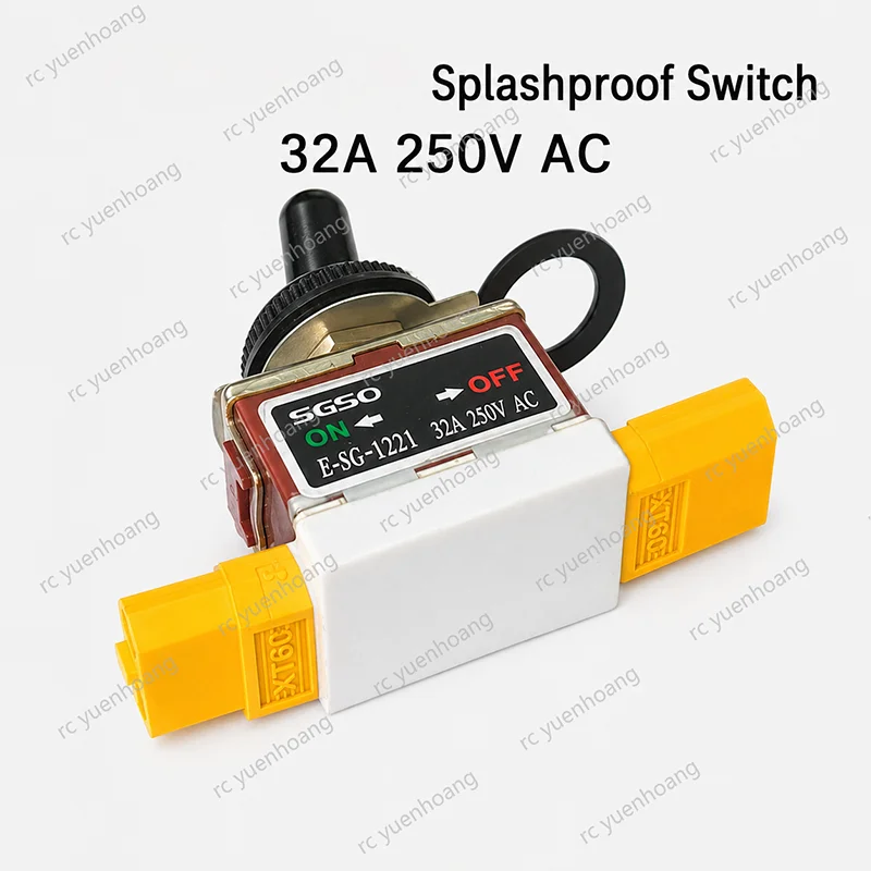 1PCS 250V/32A Large Current 4 Pin 2 Position Toggle Switch XT60 Male Female Plug Splashproof Cap Welding RC Power Accessory