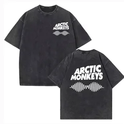 Arctic Monkeys Washed Shirt Cotton High Quality male University Classic aesthetic t shirt streetwear Breathable Graphic Retro