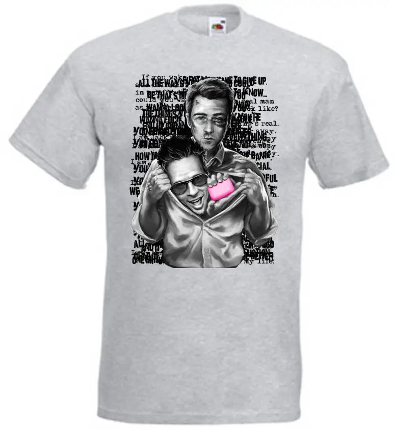 

Fight Club v9 T shirt heather grey movie poster all sizes S-5XL