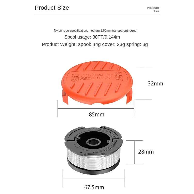 RC-100-P Cover x10 + Spring x10 Suitable for Black & Decker Lawn Mower Cover RC-100-P Lawn Mower