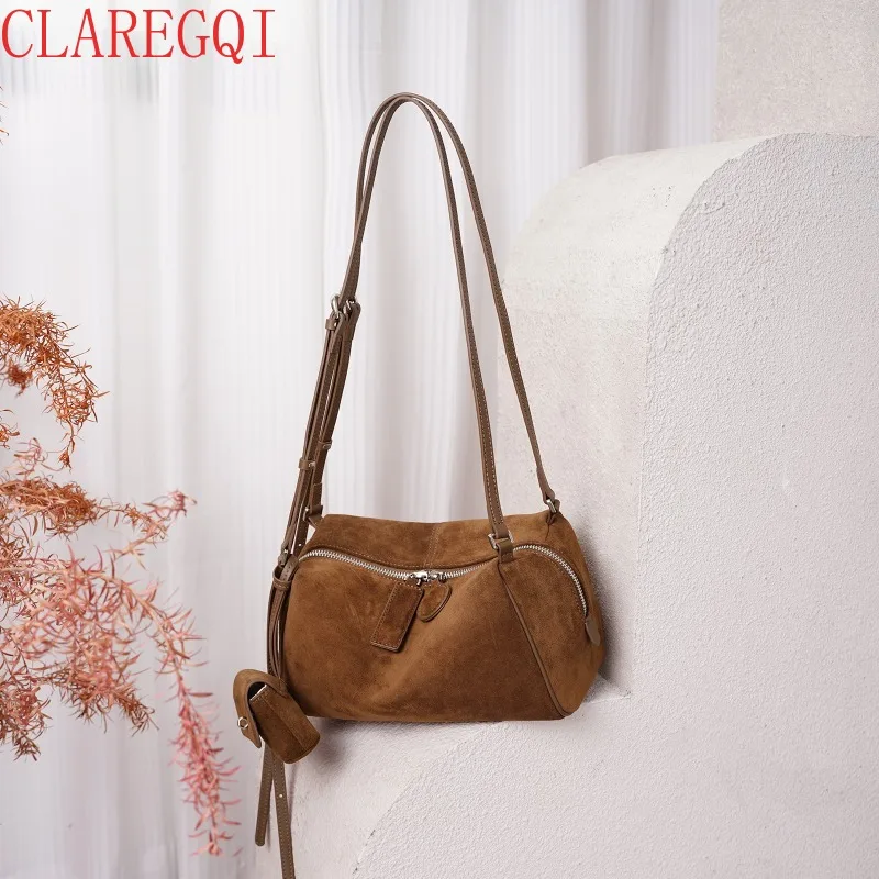 CLAREGQI  New Model Dermis Retro Shoulder Bagwomen Niche Scrub Hobo Bags Damen All Match Commuting Crossbody Bags For Women