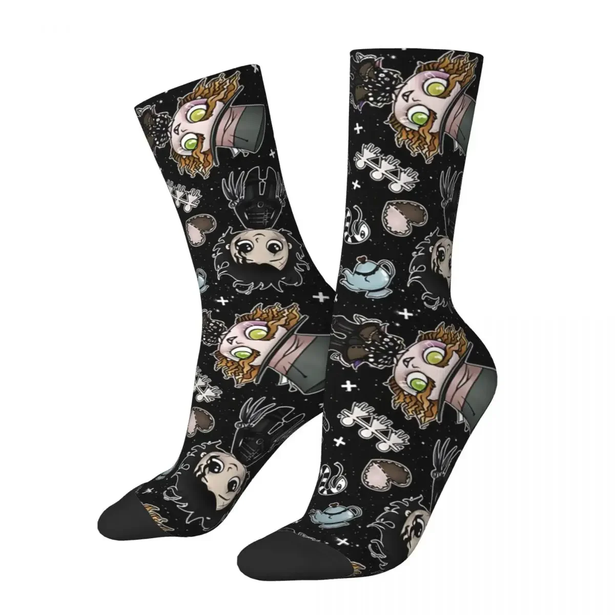 Retro Burton Boys Collection In Black Men's compression Socks Unisex Harajuku Pattern Printed Novelty Crew Sock