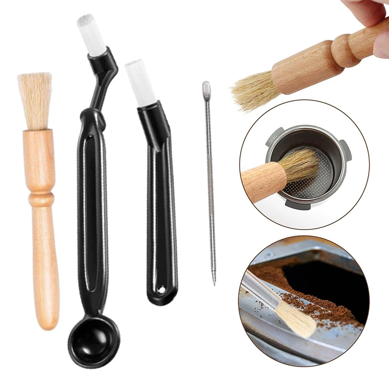 3/4/5/14Pcs/set Coffee Machine Cleaning Set Coffee Grinder Brush For Espresso Coffee Machine Brewing Group Head Cleaning Brush