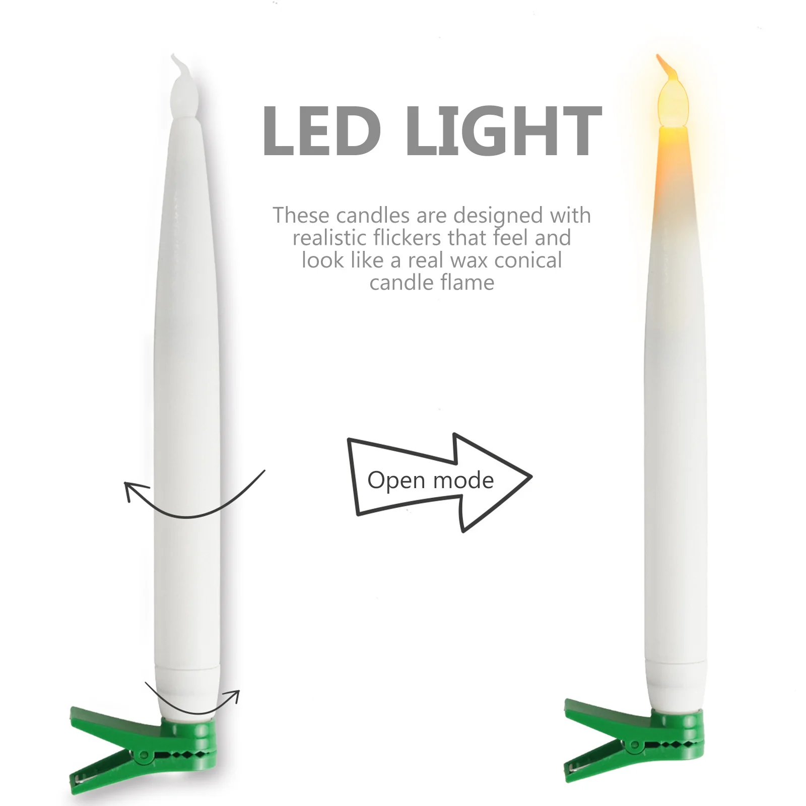 

6pcs Led Electronic Lights Operated Long Rod Flickering Flame Decorative Candles For Wedding Party Home Decor