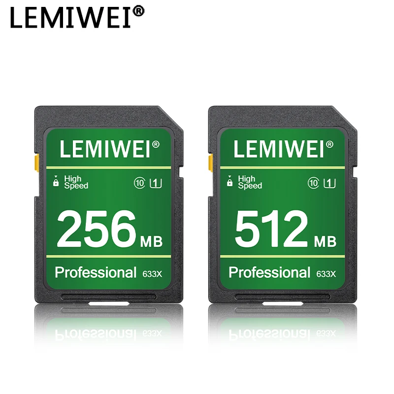 LEMIWEI-Cartão de Memória Flash SDXC de Alta Velocidade, Cartão SD original para dispositivos digitais, 256MB 512MB 1GB 2GB, 633X