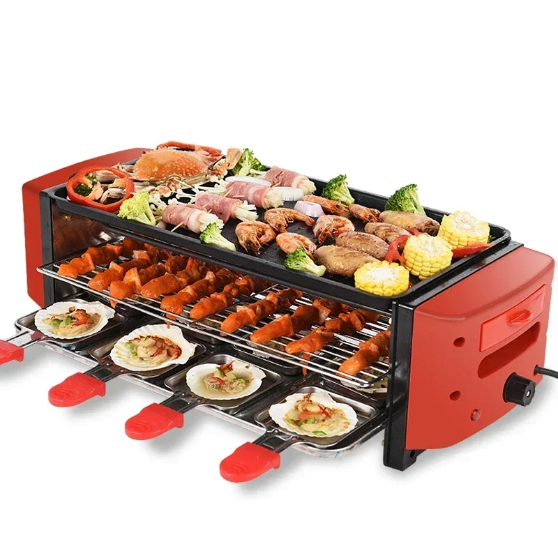 

Electric oven household smokeless barbecue oven indoor barbecue machine Korean non stick electric barbecue plate