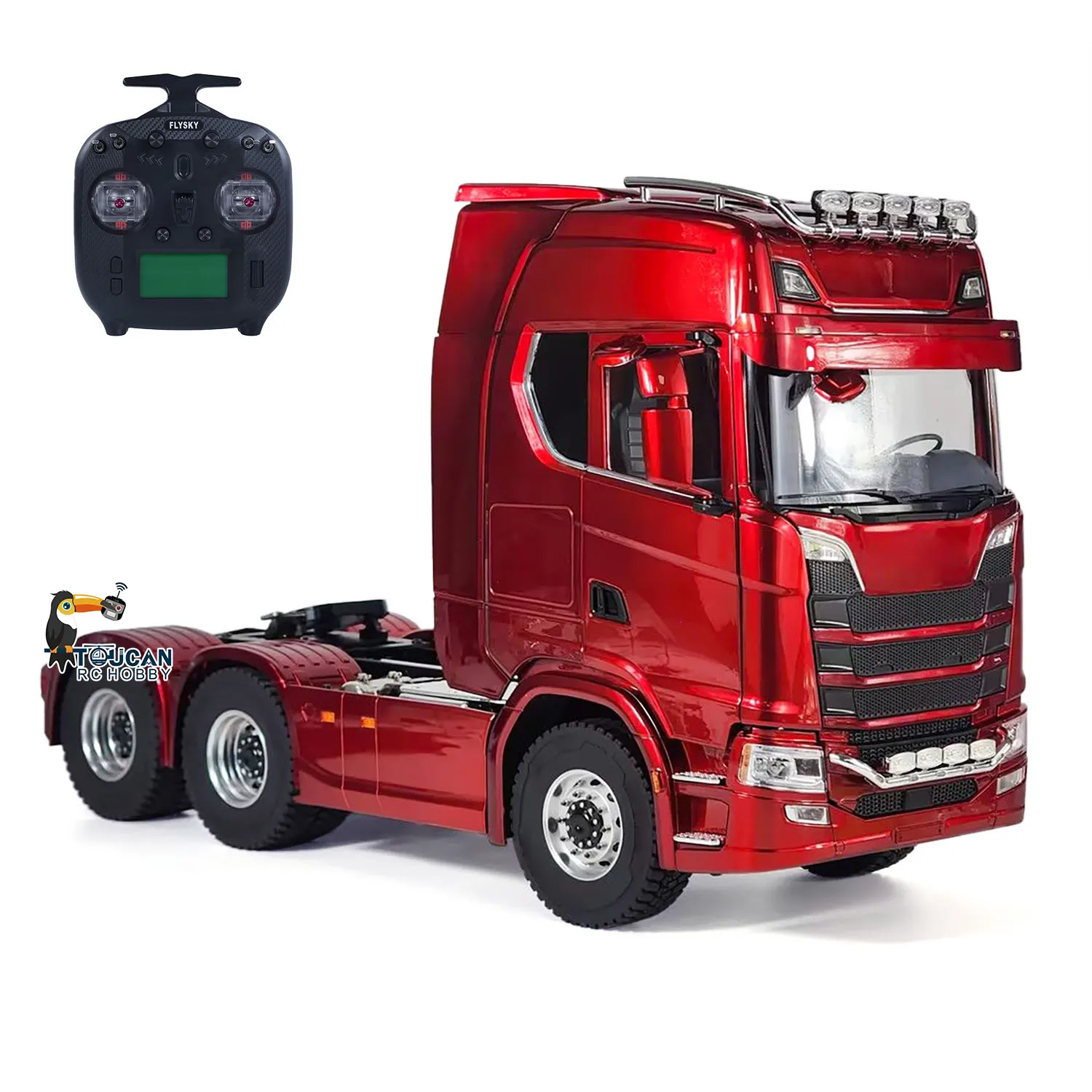 MD 770S 1/14 RC 트랙터 트레일러 6X6 타미야 트럭 (개폐식 도어, 라이트, 사운드 시스템, 리모컨 포함)