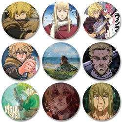 32/44/58mm Anime Vinland Saga Brooches DIY Buttons Enamel Pins Snap-in Craft Badge for Backpack Clothes Decoration