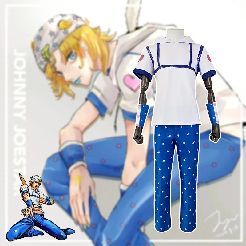 

JoJo's Bizarre Adventure Steel Ball Run Johnny Joestar Cosplay Anime Performance Costume Role Play Outfit ,[6jh