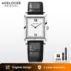 AGELOCER Original Codex Watch Women Fashion Square Quartz watch Birthday Gift for Women