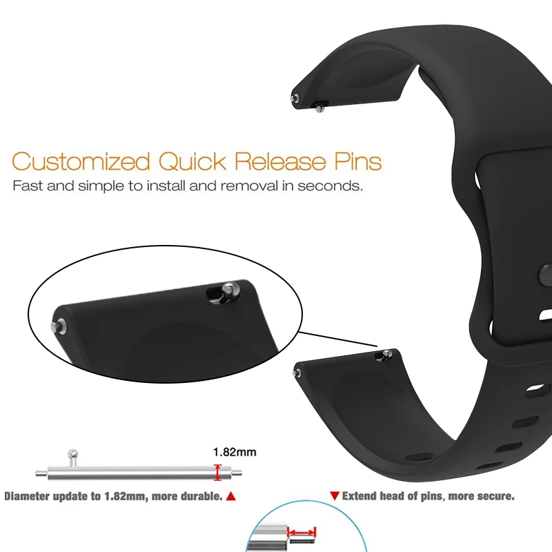 For OnePlus Smart Watch 22mm Silicone Strap Smartwatch Replacement Band Quick Release One Button-Fit Sport Bracelet Accessories