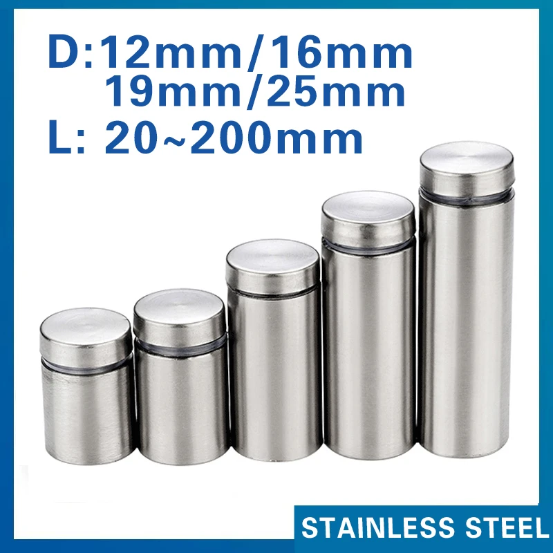 

4/ 6pcs glass fasteners durable stainless steel acrylic advertising bracket pins billboard fixing screws bracket