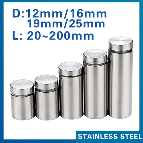 4/6 Uds sujetadores de vidrio duraderos de acero inoxidable acrílico soporte publicitario pines cartelera tornillos de fijación soporte