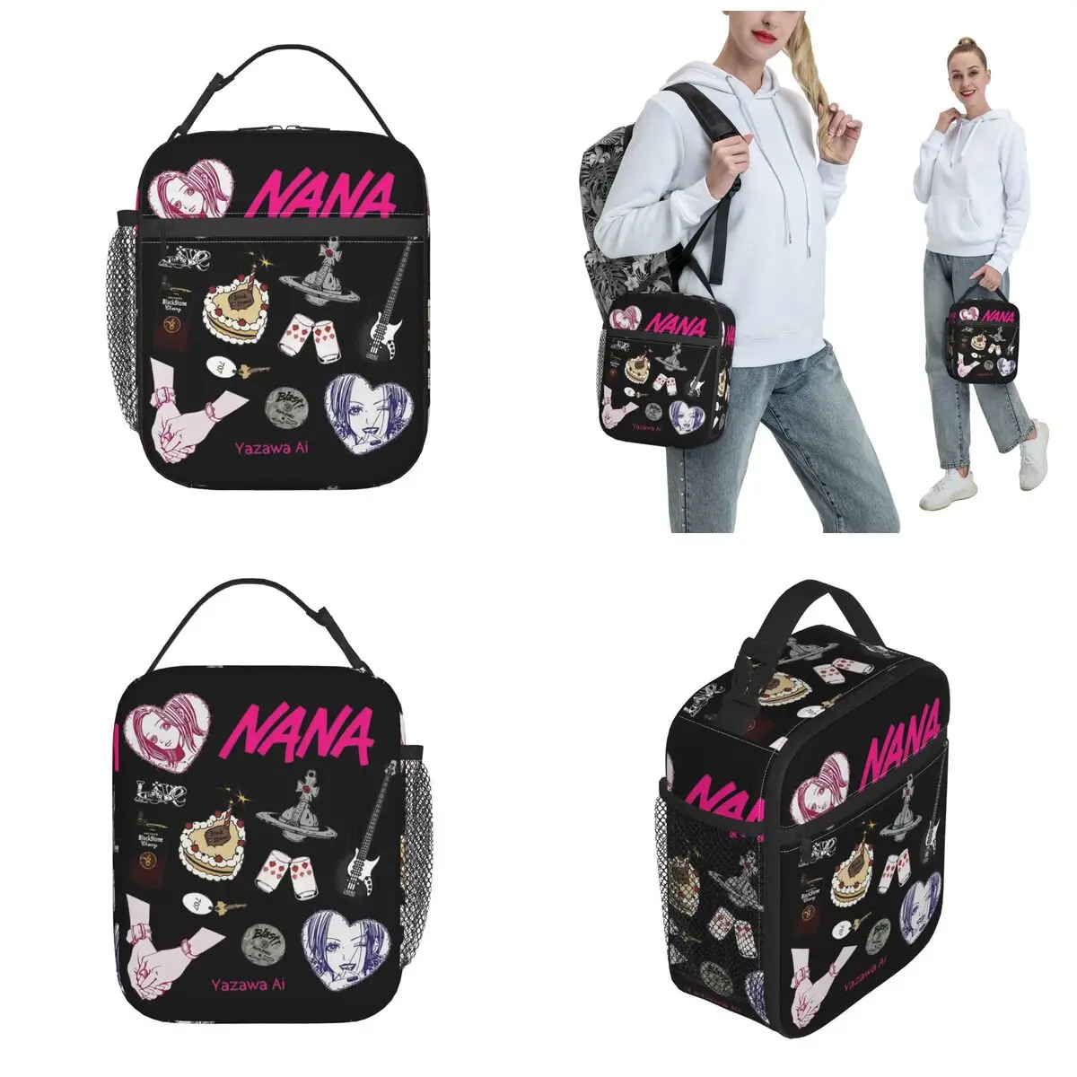 Nana Osaki Anime bolsas de almuerzo aisladas refrigerador contenedor de almuerzo a prueba de fugas fiambrera Tote bolsos de comida Picnic en la playa