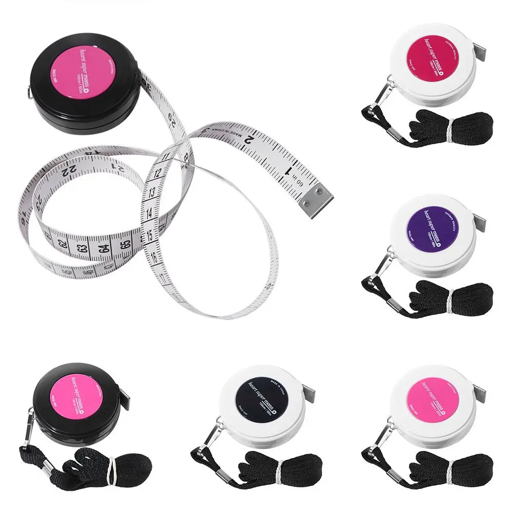

Centimeter Inch Keychain Tape Measur Retractable Double Scale Soft Cloth Ruler Delicate Plastic Retractable Ruler