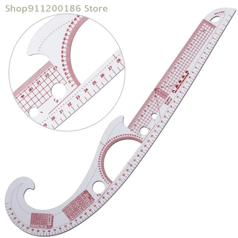 Multi-function Plastic French Curve Sewing Ruler Easy Curve Ruler for Knitters