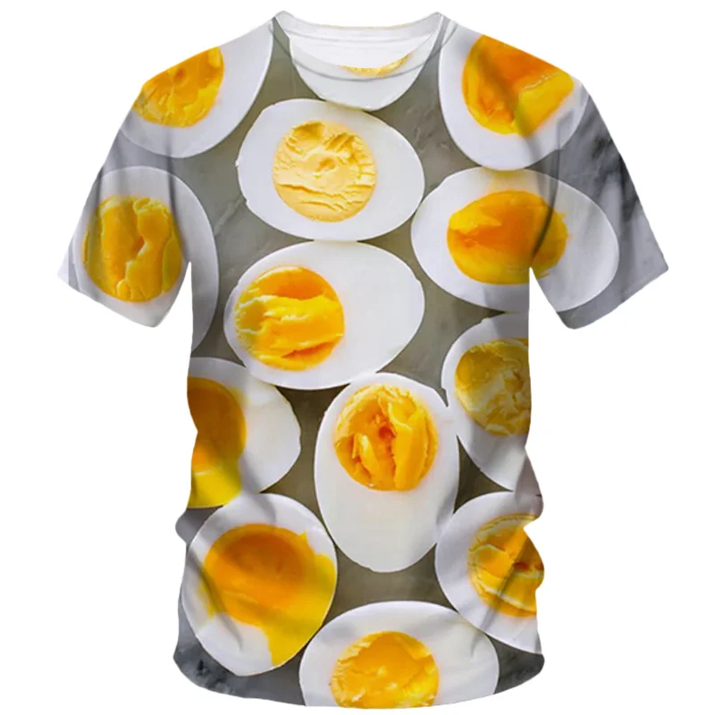 Creative Funny Egg 3d Printed T Shirt Men Summer Short Sleeve Harajuku Casual Loose T-Shirt Fashion Street Comfort Tees Clothing