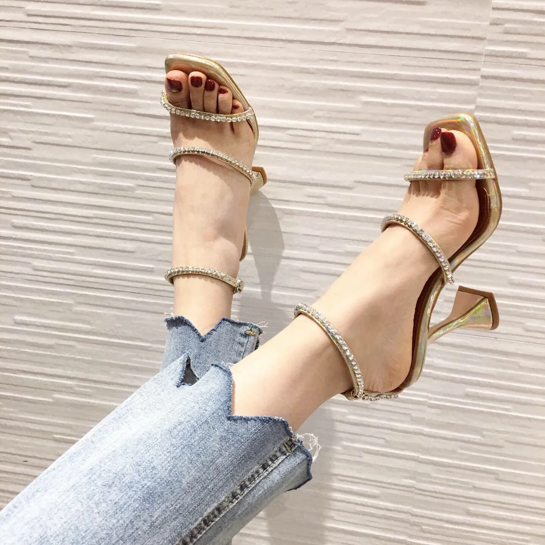 Runway style Women Sandals Sexy Narrow band High heels Office Lady Shoes Fashion Summer Wedding Bridal Shoes Gladiator Sandals