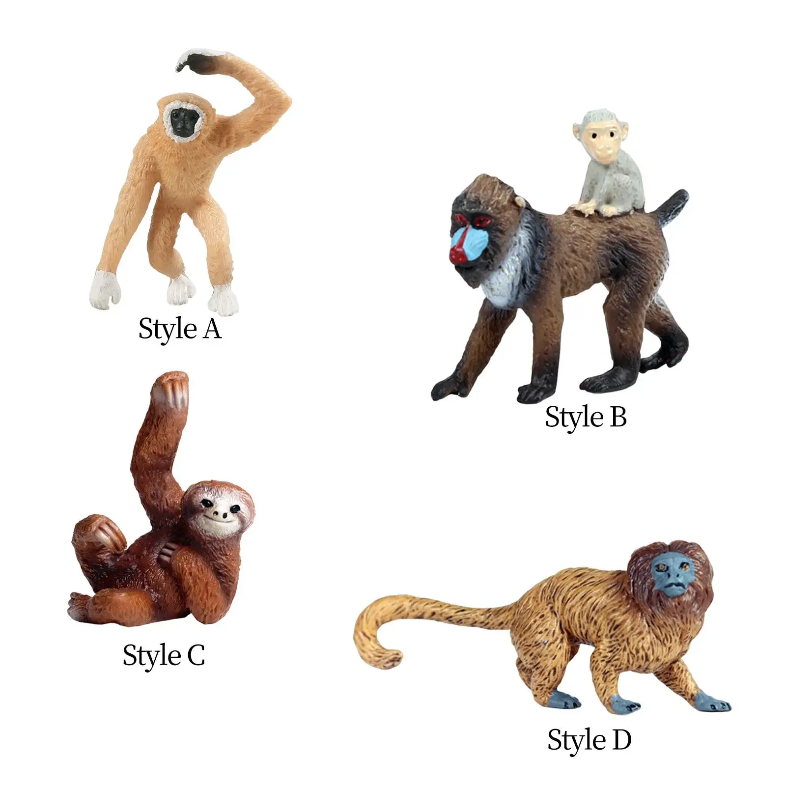 Realistic Chimpanzee Figurine Preschool Toy Action Figures for Cabinet Bookshelf