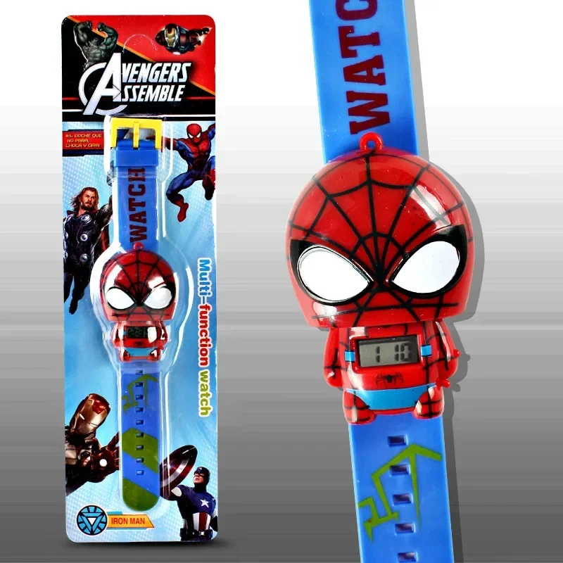 Relógio das crianças dos desenhos animados boneca deformação brinquedo relógio spiderman kt doraemon anime modelo de mão relógio digital presente aniversário do miúdo