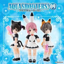 BANDAI Gashapon Water Gun Shooter 09 Joint Movable Animal Ear Maid Weapon Girl Army Martial Girl Machine Figure Toys