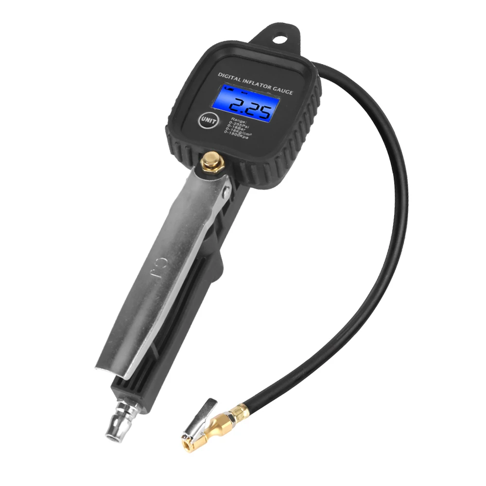 Car Tire Manometro High-precision Monitoring Inflation Gun Car Tire Pressure Gauge With Inflator Hose Digital Inflator Gauge