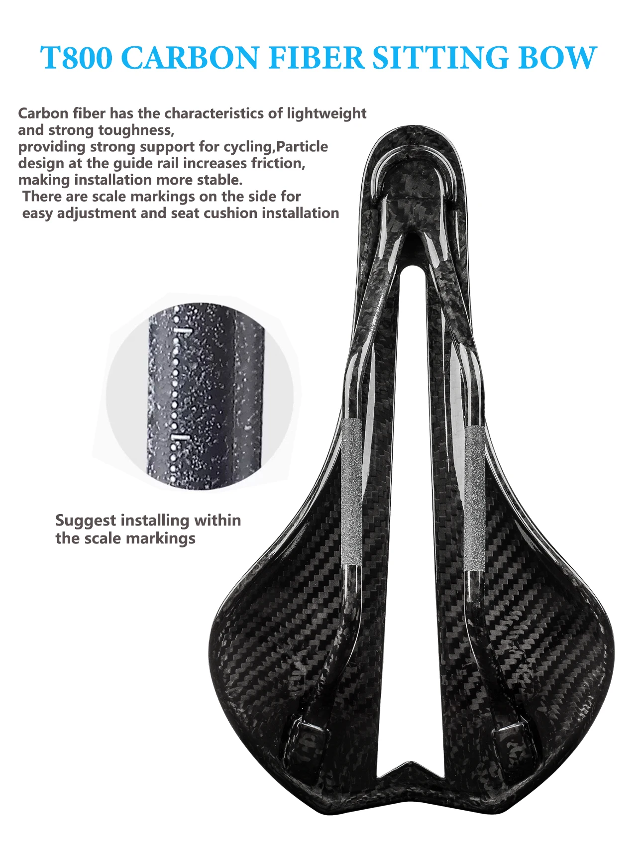 ELITAONE 3D-gedruckter Fahrradsattel aus Vollcarbon, ultraleichtes Fahrradsitzkissen für Rennräder und Mountainbikes, MTB-Sitz – Detail 17