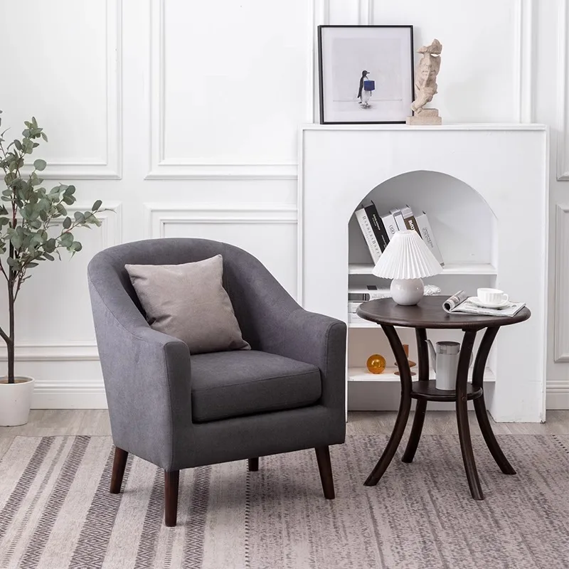 Nordic Simplicity Cafe Chairs Modern Leisure Fabric Lazy Sofa Balcony Cafe Chairs Garden Milk Tea Cafe Furniture Silla FYCC