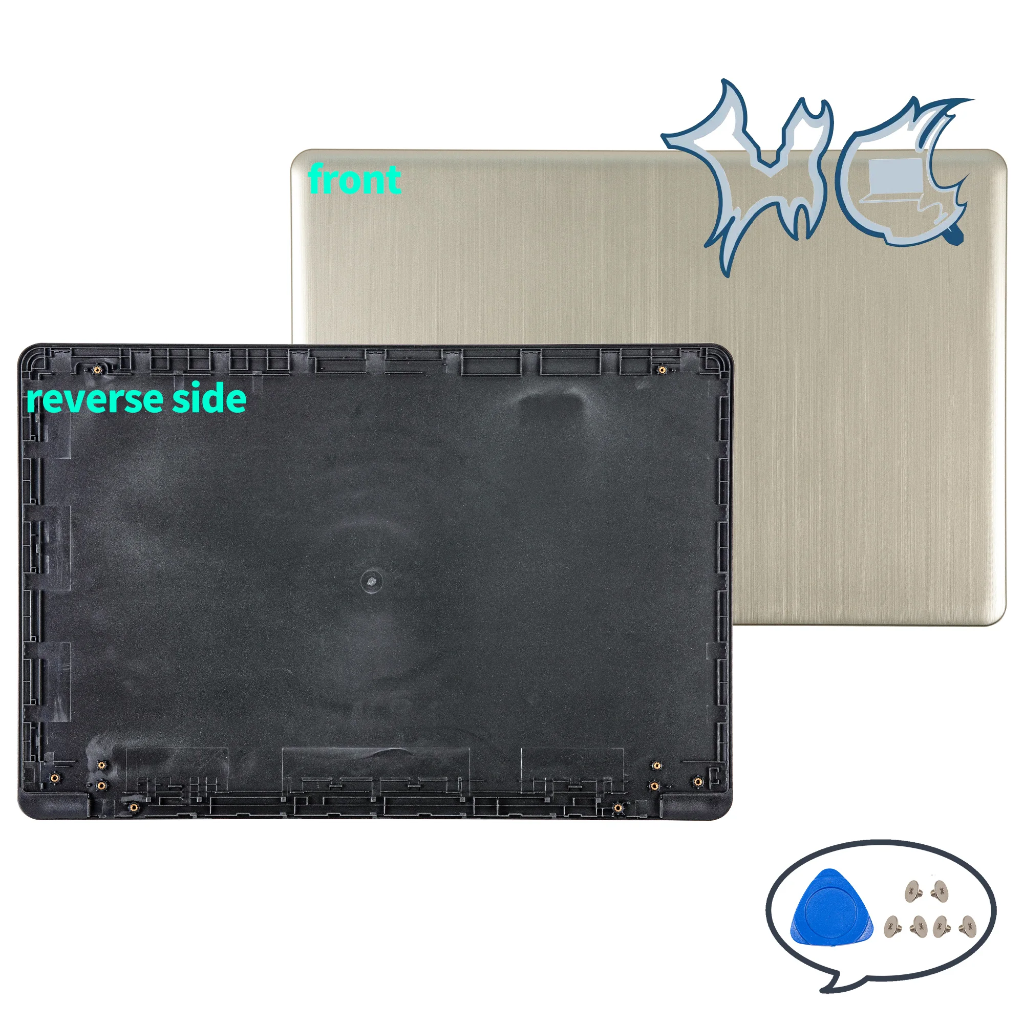 Imagem -02 - Carcaça do Portátil para Asus N580 N580g X580v N580v N580vd X580ve X580ve X580vd N580ve Lcd Plástico Tampa Traseira Moldura Substituição das Dobradiças Case da