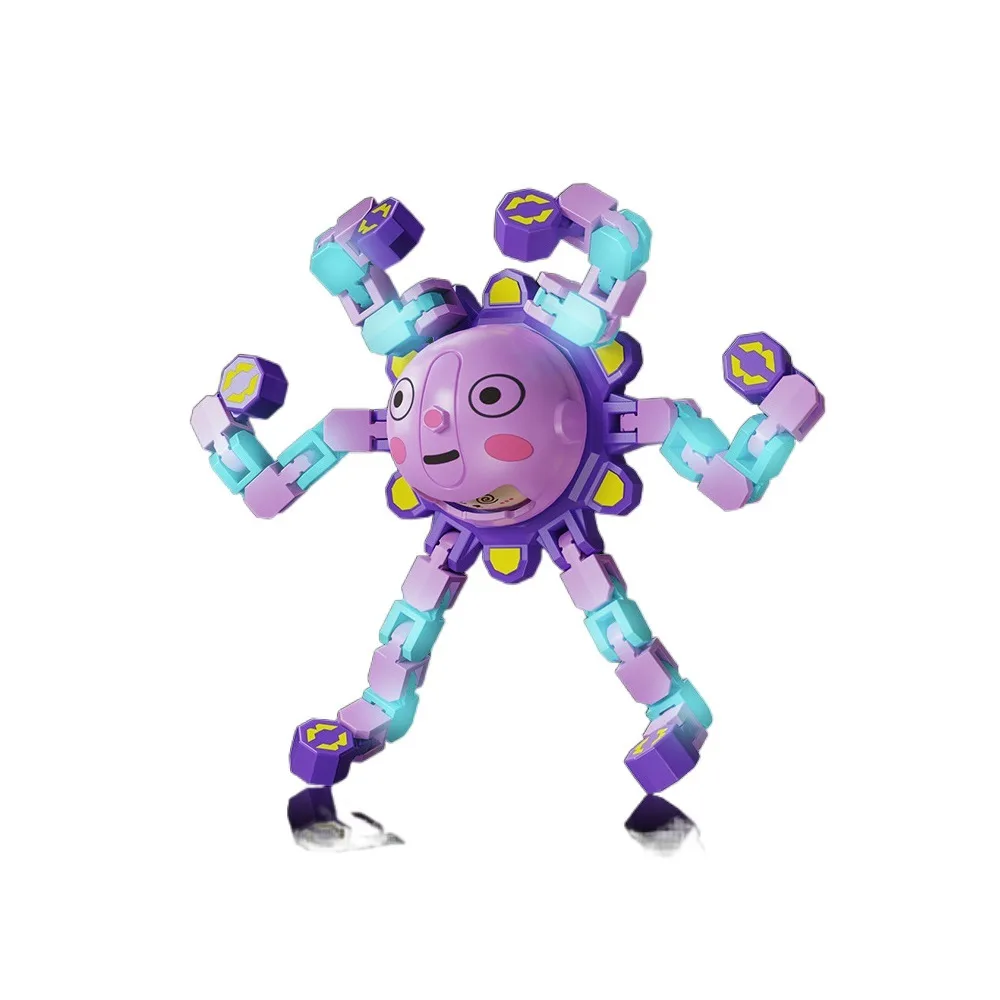 

Plastics Mechanical Luminous Gyroscope Octopus Robot No Resistance Fingertip Versatile Chain Interesting Rotation