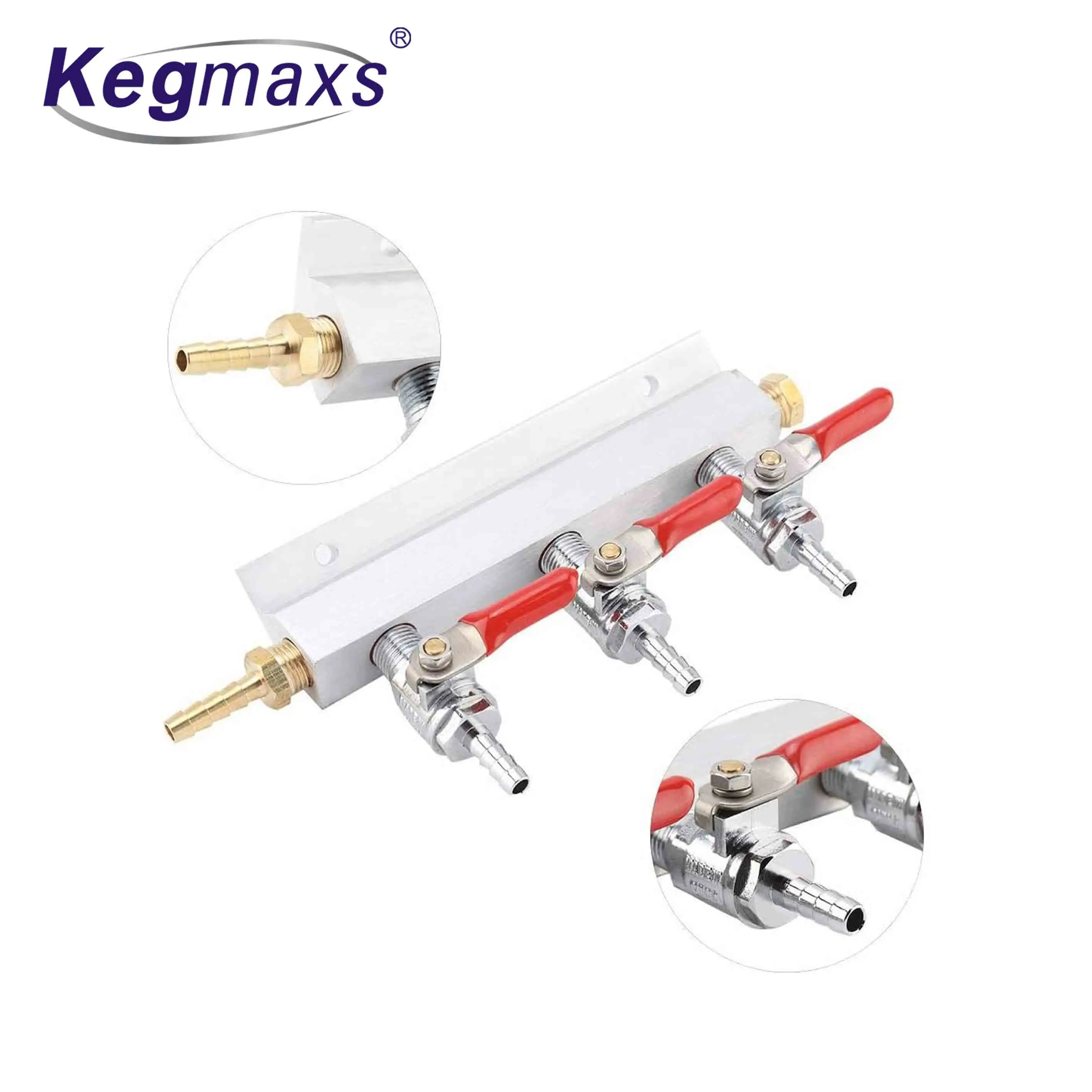 3 Way CO2 Gas Distribution Manifold Beer Dispensing Barrel Dispenser Easy to Install