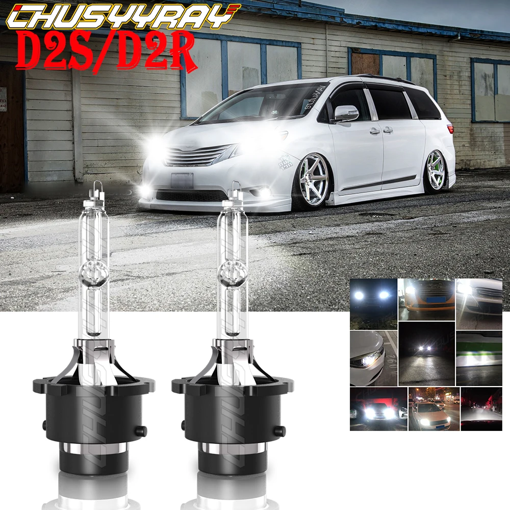 CHUSYYRAY Compatible For Toyota Sienna 2004-2010 2X D2S/D2R Front HID Xenon White Headlight Bulb Low Beam Car accsesories luzes