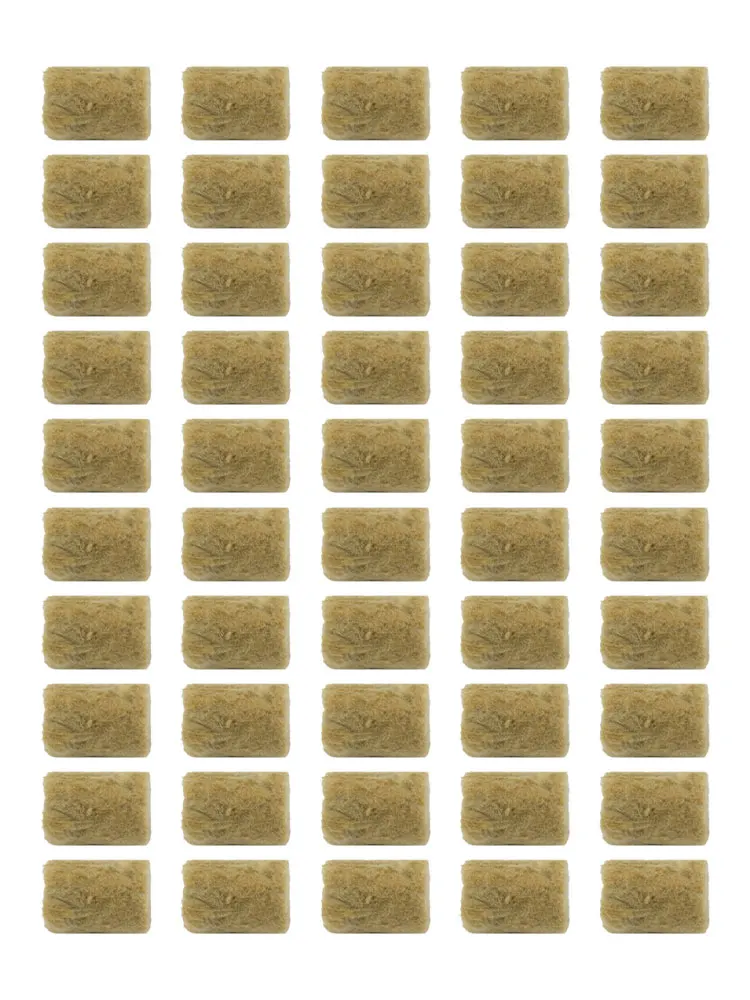 Easily Integratable Rock Wool Substrate Set of Fifty or Hundred Pieces at Size Twenty Seven by Twenty Millimeters