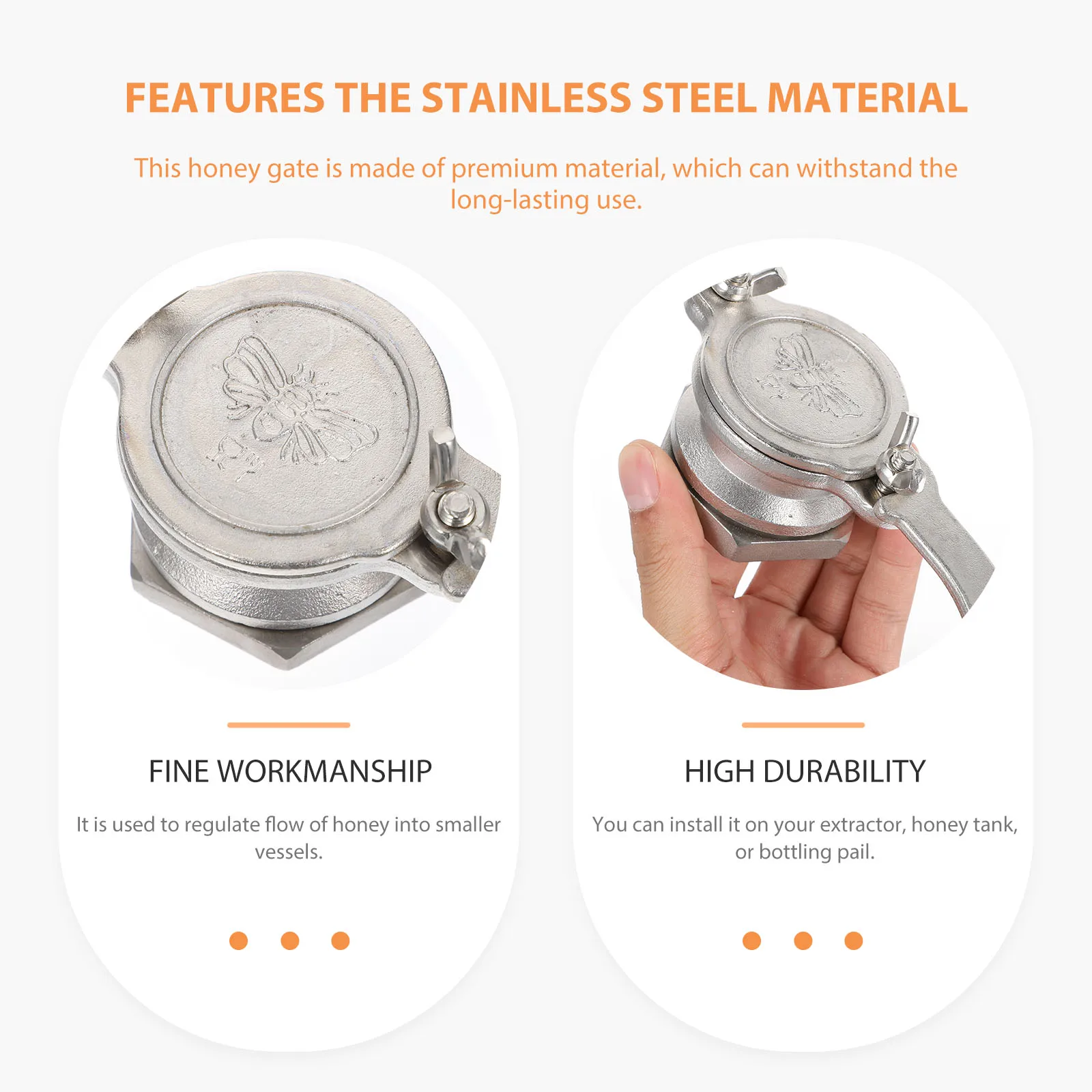 

1Pcs Honey Gate Stainless Steel Extractor Valve Long Shank Honey Exit Beekeeping Tool Beekeeping Accessory Machine