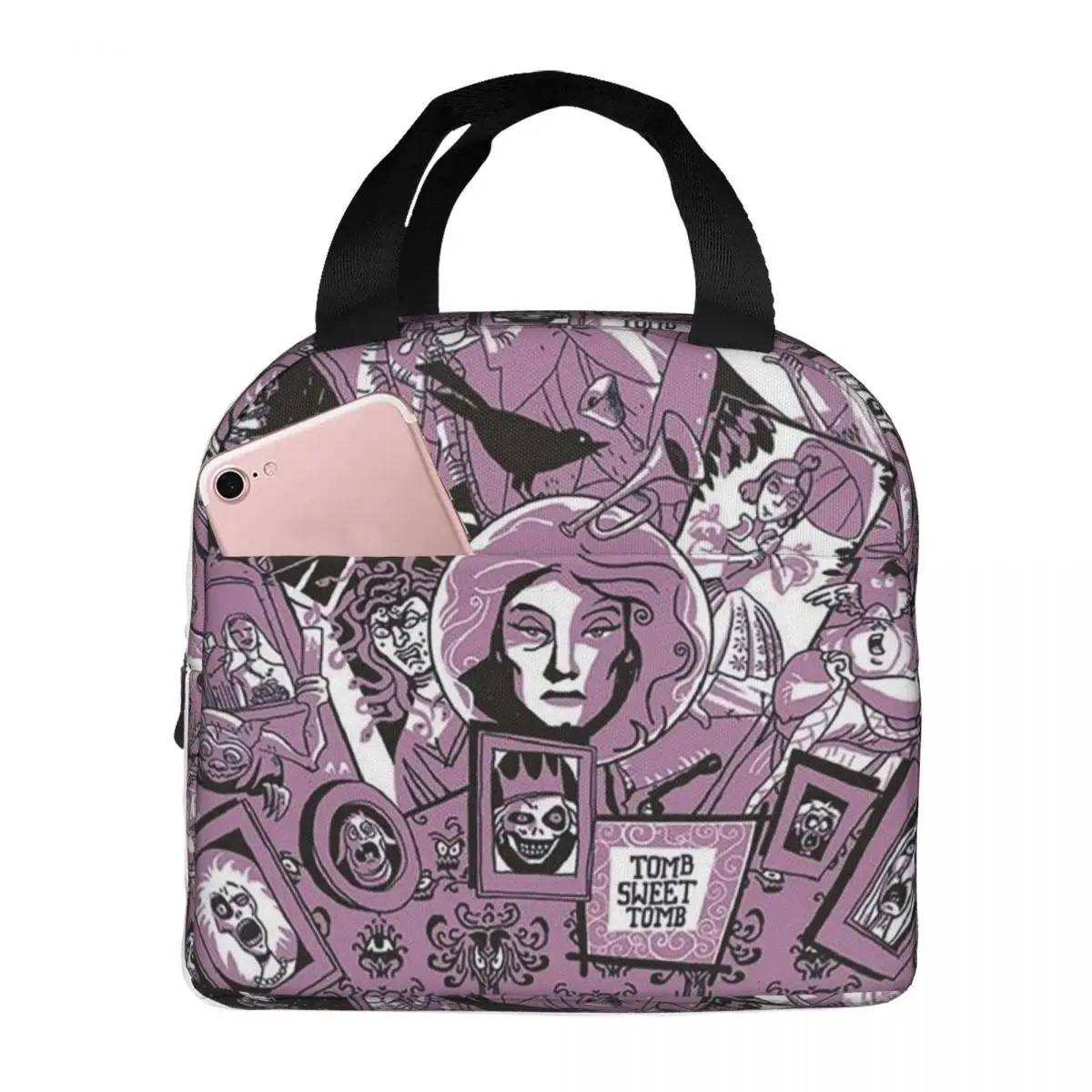 

Haunted Mansion Stretching Insulated Lunch Bag for Women Office Cooler Thermal Food Box Tote Leakproof Lunch Boxes Container