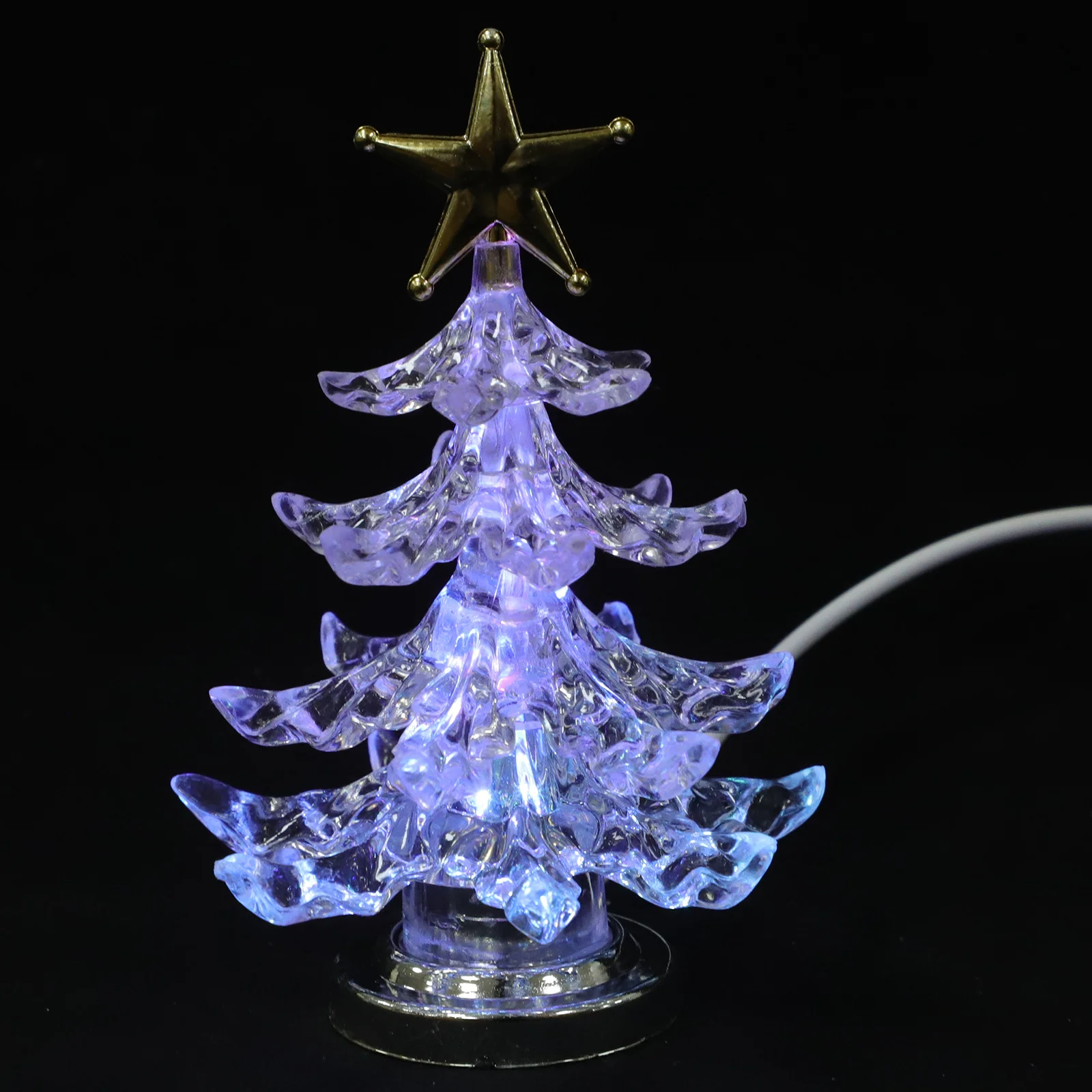 2Pcs Creative LED Christmas Tree Night Light Table Lamp Decorative Bedroom Living Room Office Bar Party Home Lighting