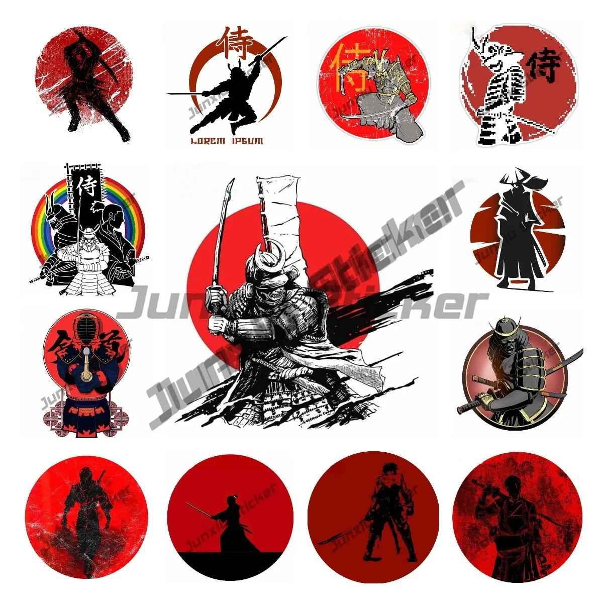 

Japanese Culture Samurai Warrior Stickers Car Accessories Sticker Samurai Demon Funny Car Stickers Waterproof Decal for Car SUV