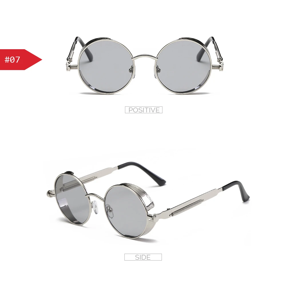 VIVIBEE Steampunk Rote Sonnenbrille Vintage Herren Runde Punk Legierung Metall Retro Sonnenbrille Damen 2026 Goggles Gothic Shades – Detail 13