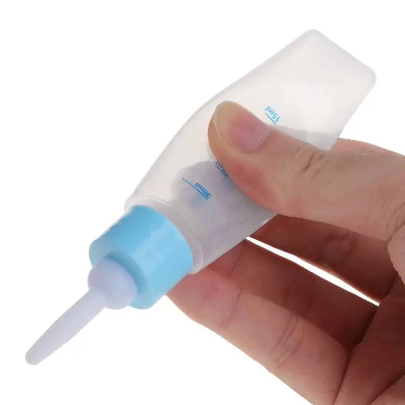 F92B PET Nursing Bottle 30ml ซิลิโคนหัวนมสัตว์ขนาดเล็กให้อาหารขวดที่ชัดเจนสำหรับลูกแมวตัวแรก