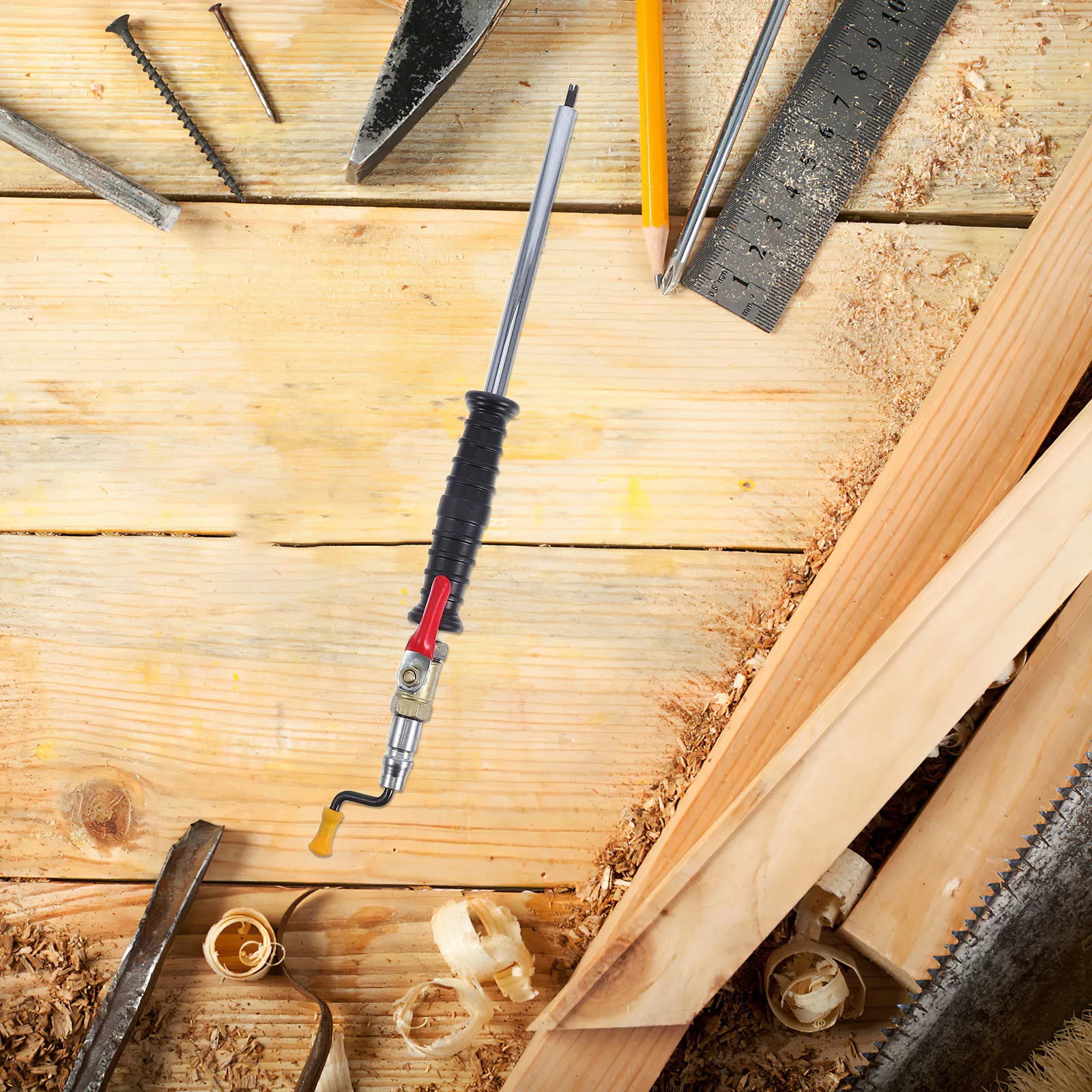 

Car Tire Inflation Rod Heavy Duty Portable Air Nozzle Pole For Vehicles Quick Inflation Handcrank Design Electric Vehicle