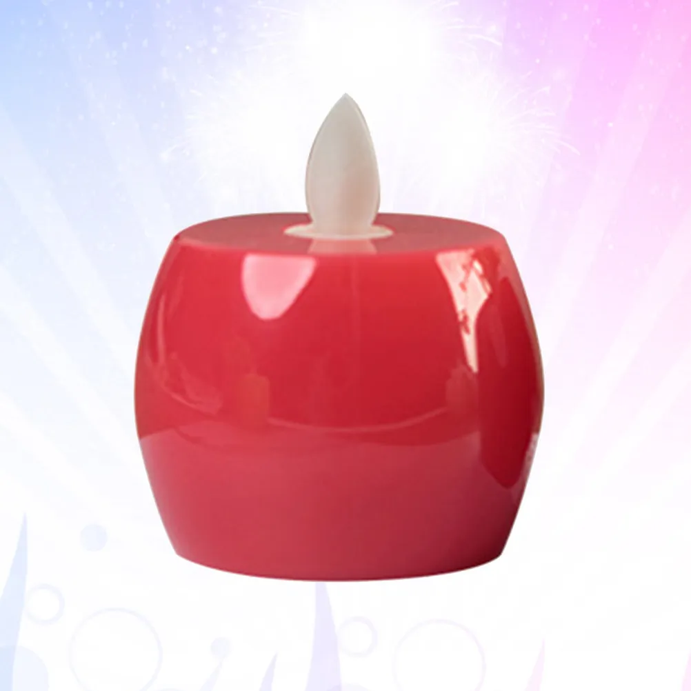 Realistic LED Apple Lights Warm Yellow Flameless Tealight for Valentine Christmas Party Decor Home Bar Cafe Night