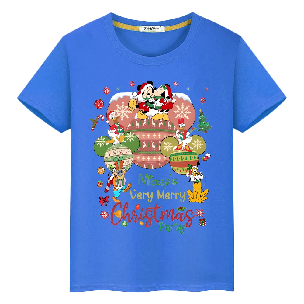 mickey mouse t shirt for kids boy10year Print 100Cotton anime Tops Christmas Kawaii Short pride tshirt y2k one piece girl clothe