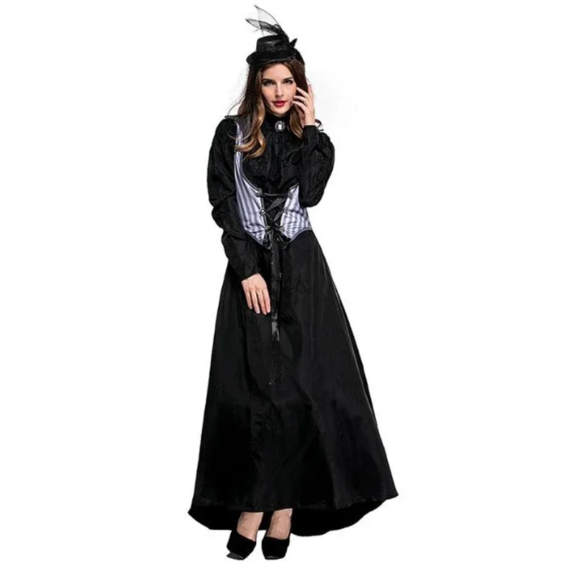 Disfraz de lujo para mujer, disfraz de asesino de graduación, ropa de Cosplay elegante para Halloween