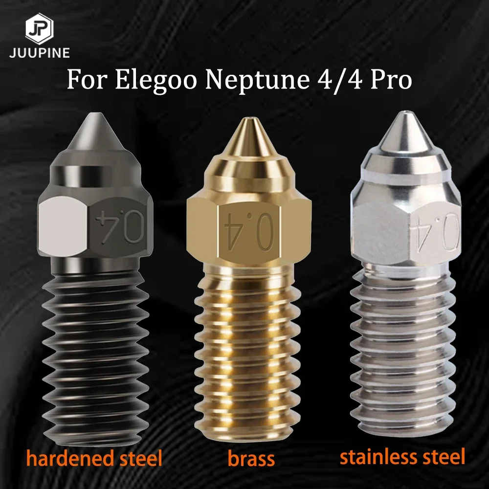 For ELEGOO Neptune 4 Nozzle 1/2 pcs Hardened/Stainless Steel/Brass High-Speed Nozzle For Elegoo Neptune 4 pro  Nozzle