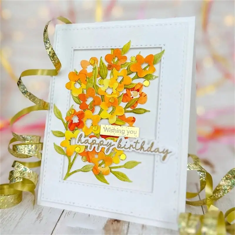 زهرة القالب قطع ورقة النقش Die Die Carbon Steel Dies for Card Making Scrapbooking Borkmarks