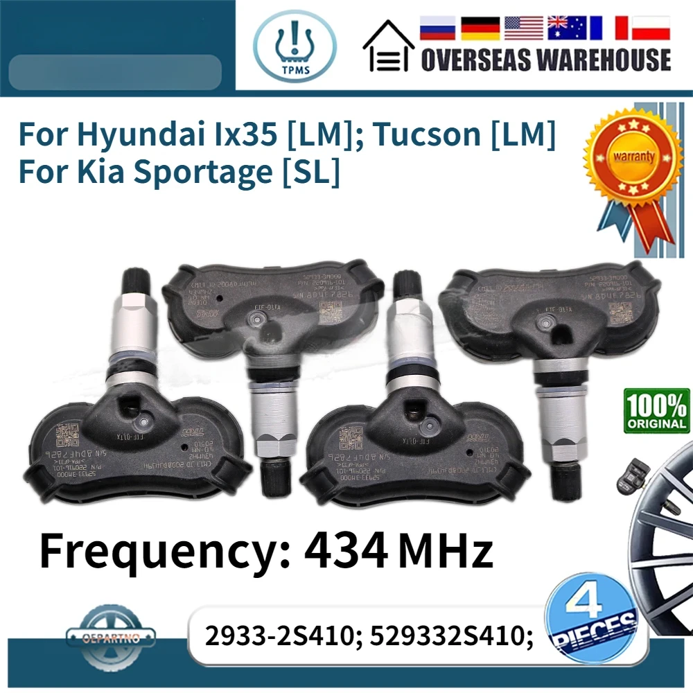 

НАБОР из 4 мониторов давления в шинах 52933-2S410 TPMS 434 МГц ДЛЯ 2013-2015 HYUNDAI IX35 [LM] TUCSON [LM] KIA SPORTAGE [SL] 529332S410