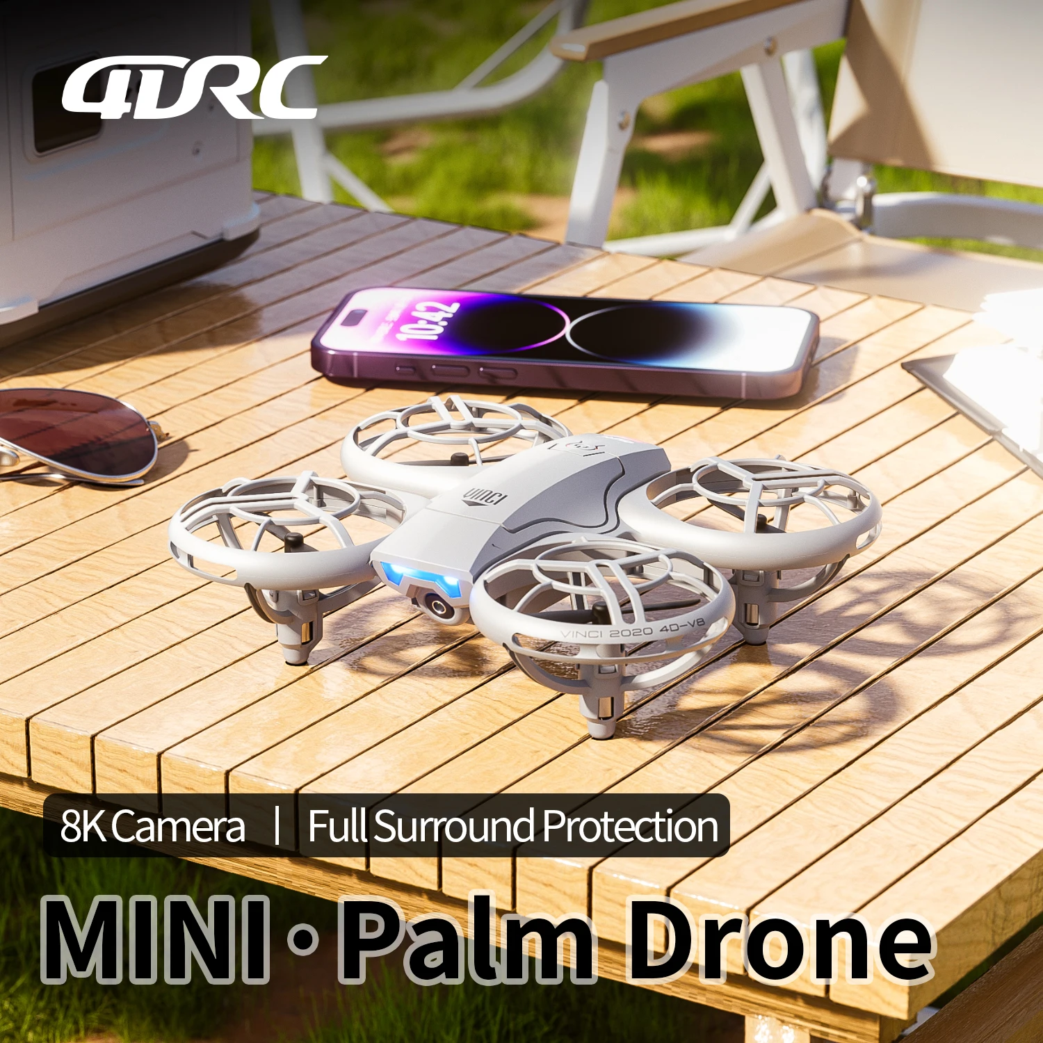 Mini importateur V8 avec caméra HD, WiFi, pression d'air FPV recommandée, maintien pliable, quadrirotor RC, jouet cadeau, nouveau, 6K, 4K, 1080P