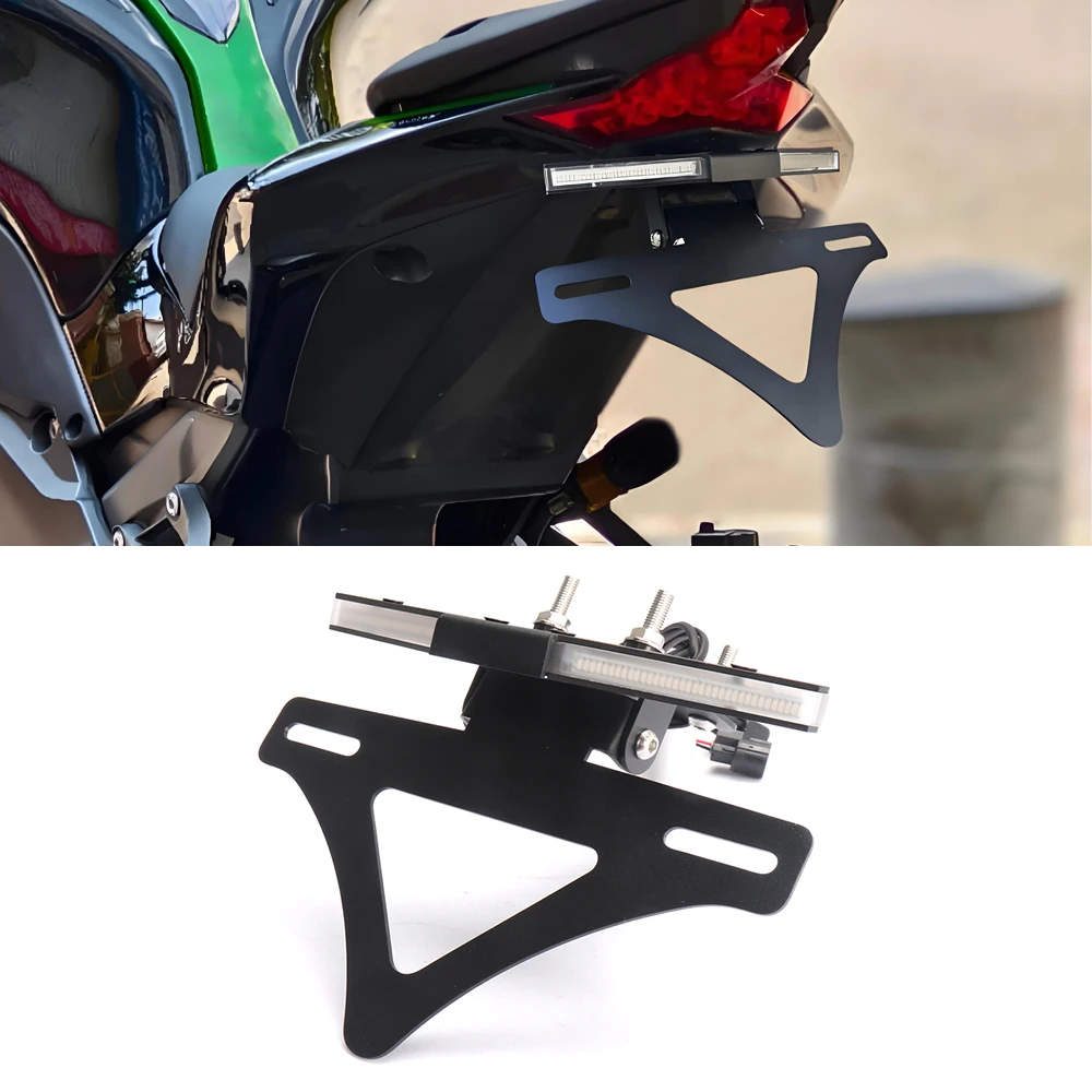 

Motorcycle Rear Tail Light Brake Turn Signals Integrated LED License Plate Bracket For Kawasaki Z1000 Z1000 2018-2023